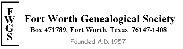 Fort Worth Genealogical Society Banner